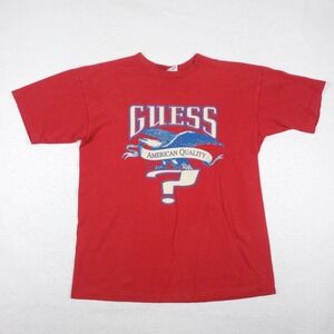 Vintage 90's Guess American Quality Bald Eagle Single Stich T-Shirt Kids Size XL